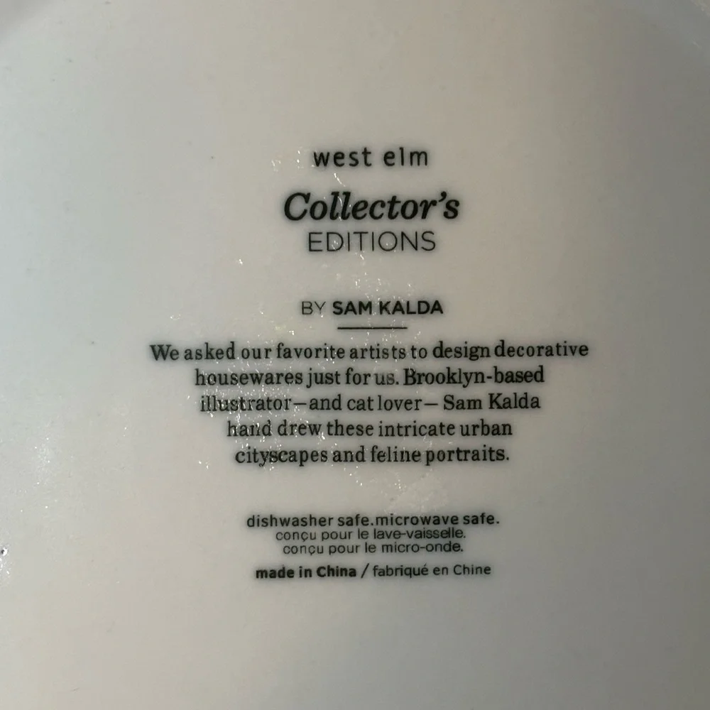 West Elm Collector’s Editions by Sam Kalda Urban Blue & White Ceramic Plate